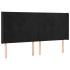 Cabecero con orejas de terciopelo negro 203x16x118/128