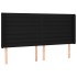 Cabecero con orejas de tela negro 203x16x118/128