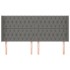 Cabecero con orejas de tela gris oscuro 203x16x118/128