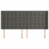 Cabecero con orejas de terciopelo gris oscuro 203x16x118/128