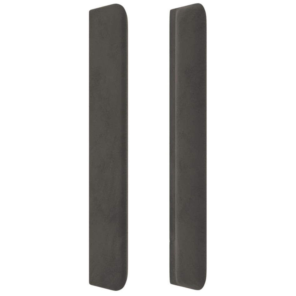 Cabecero con orejas de terciopelo gris oscuro 203x16x118/128