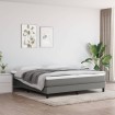 Estructura de cama box spring tela gris oscuro 180x200 cm