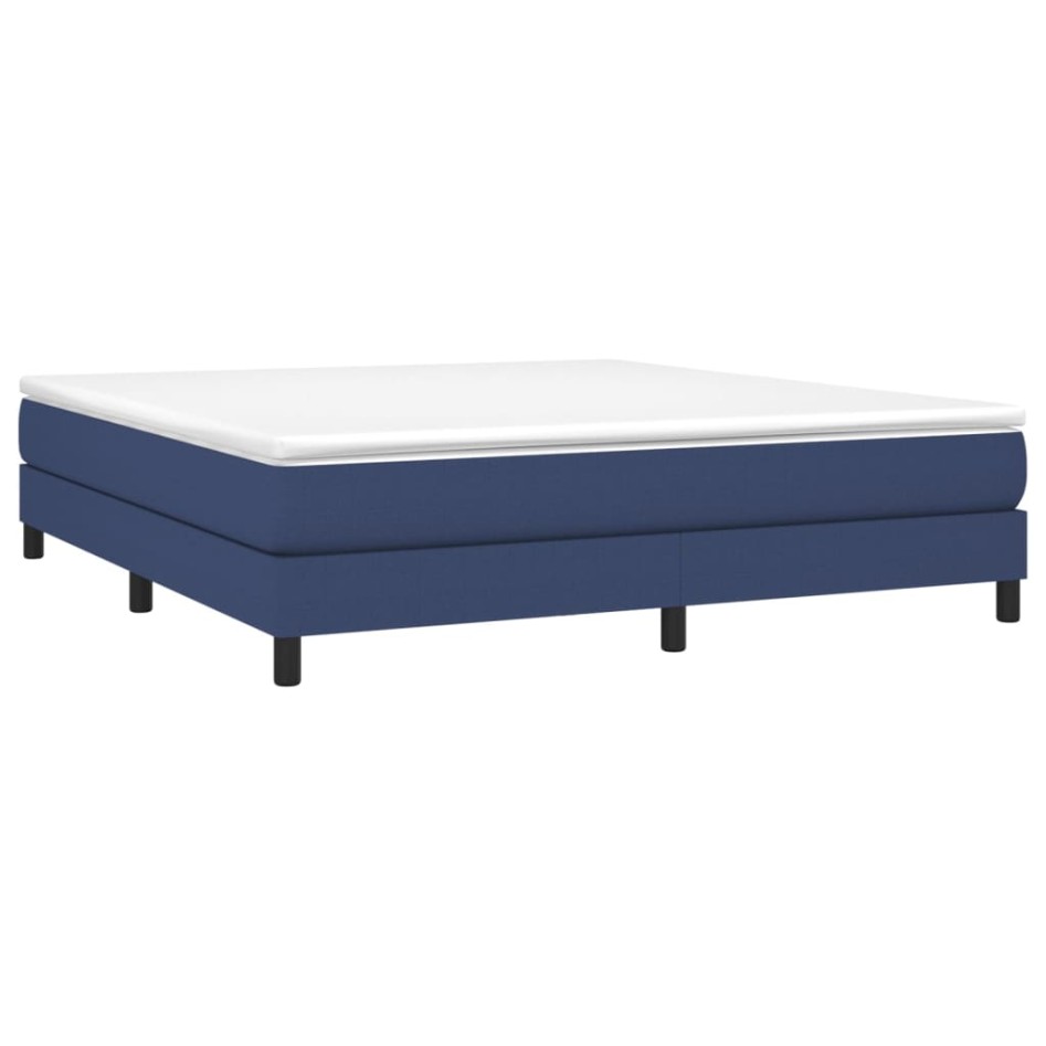 Estructura de cama box spring tela azul 180x200