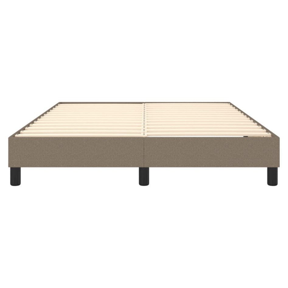 Estructura de cama box spring tela gris taupe 140x190