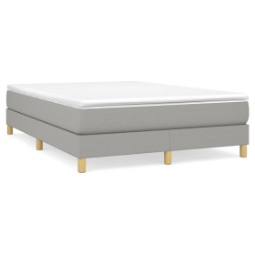 Estructura de cama box spring tela gris claro 140x200