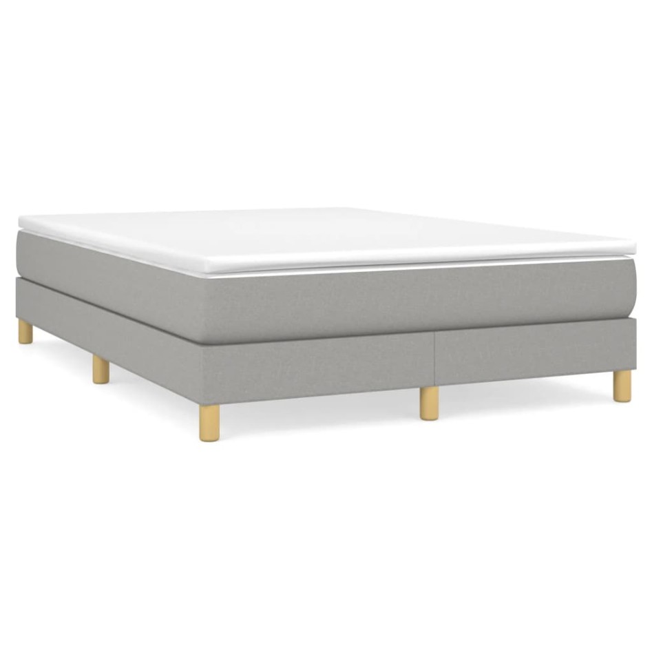 Estructura de cama box spring tela gris claro 140x200
