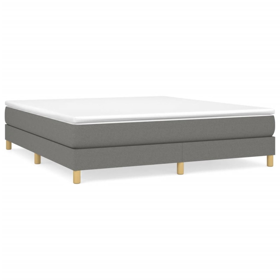 Estructura de cama box spring tela gris oscuro 160x200