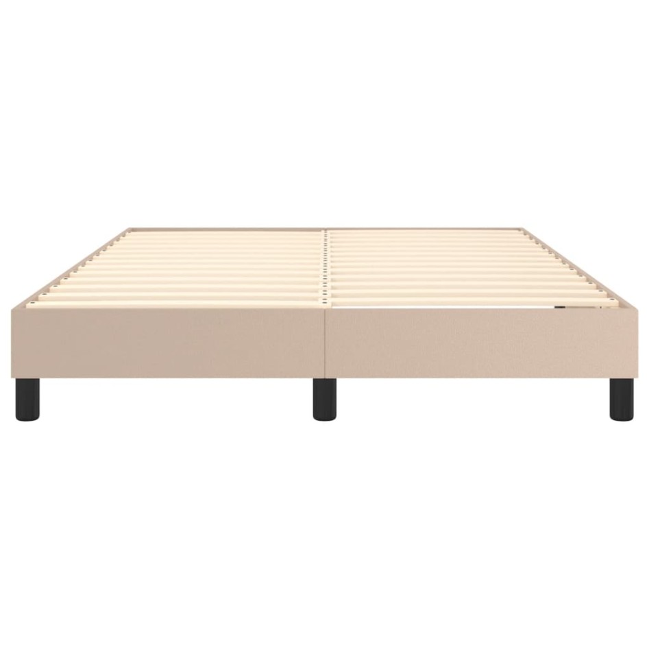 Estructura cama box spring cuero sintético capuchino 140x200