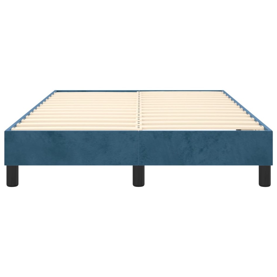 Estructura de cama box spring terciopelo azul oscuro 120x200