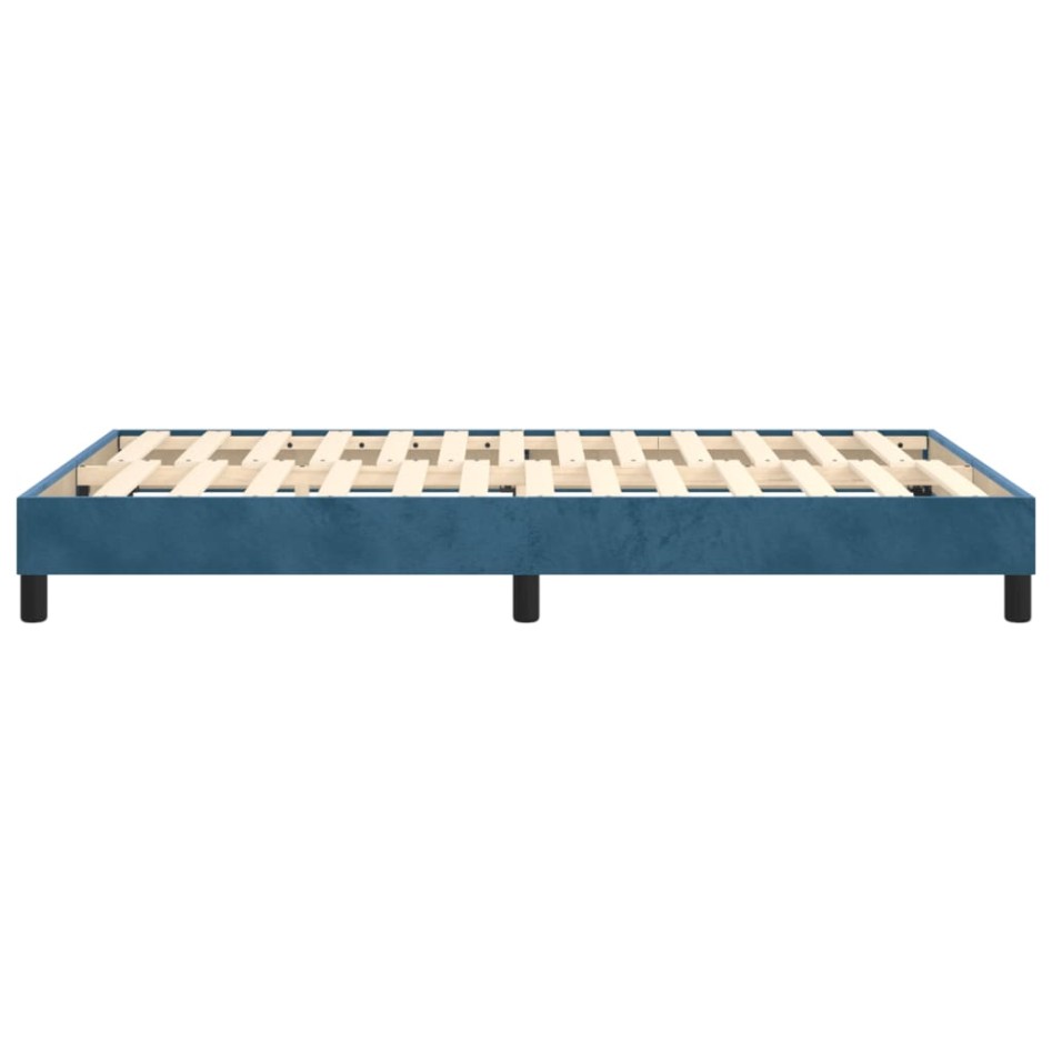 Estructura de cama box spring terciopelo azul oscuro 120x200