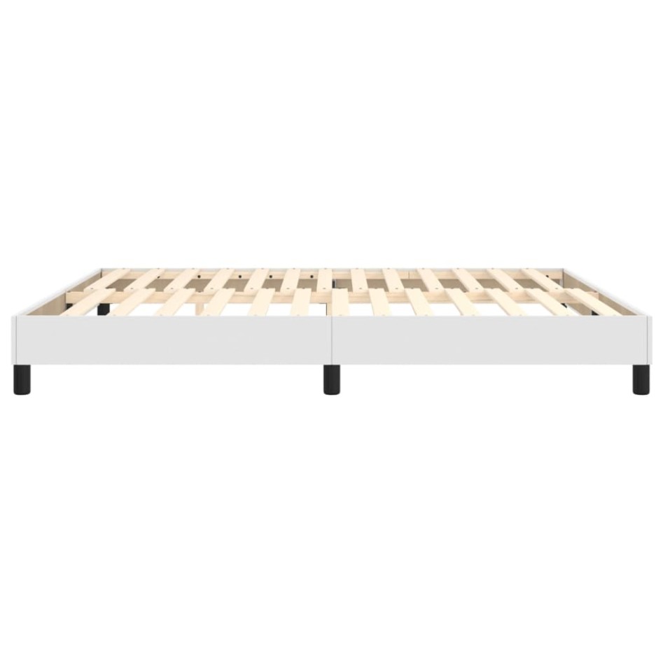Estructura de cama box spring cuero sintético blanco 180x200