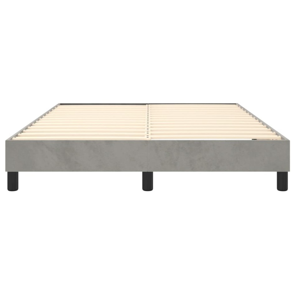Estructura de cama box spring terciopelo gris claro 140x190