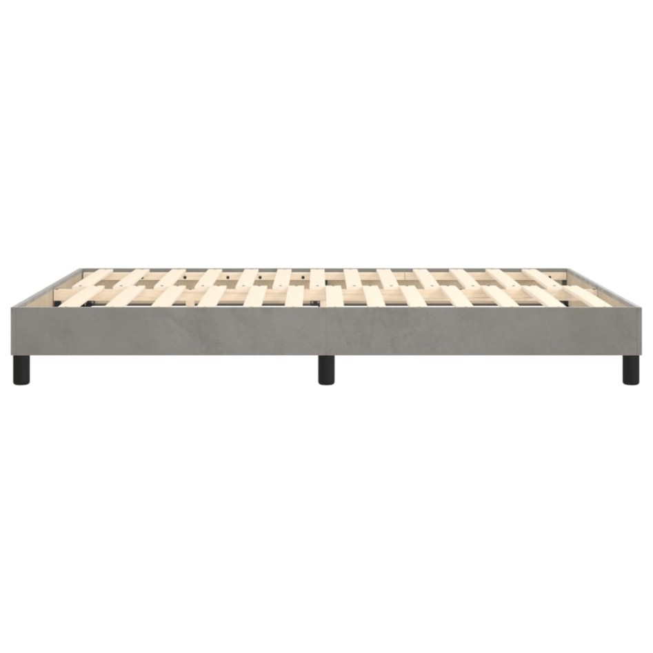 Estructura de cama box spring terciopelo gris claro 140x190