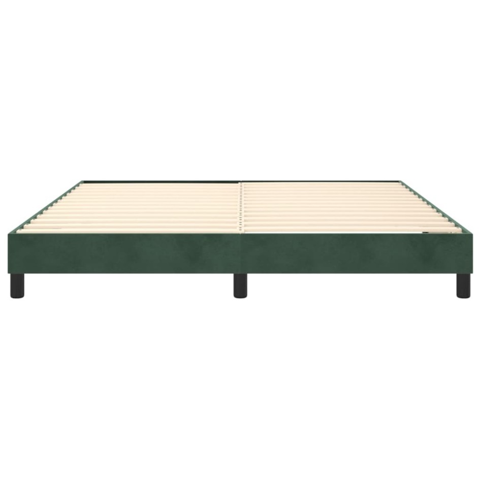 Estructura de cama box spring terciopelo verde oscuro