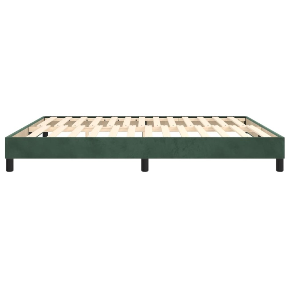 Estructura de cama box spring terciopelo verde oscuro