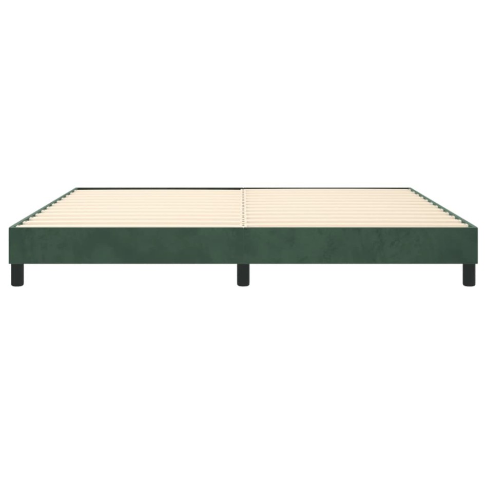 Estructura de cama box spring terciopelo verde oscuro