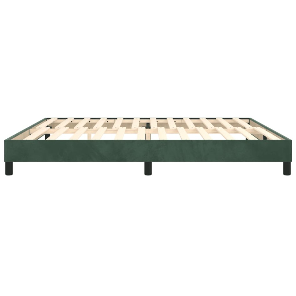 Estructura de cama box spring terciopelo verde oscuro