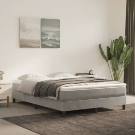 Estructura de cama box spring terciopelo gris claro 140x200