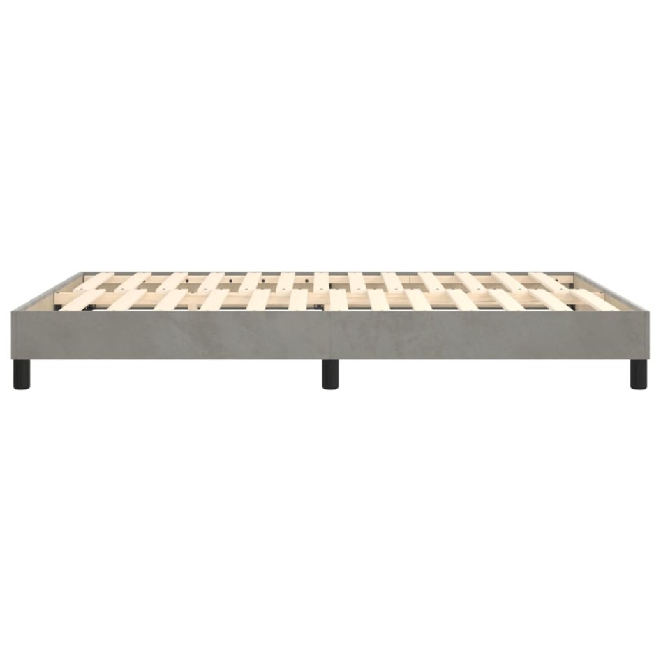 Estructura de cama box spring terciopelo gris claro 140x200