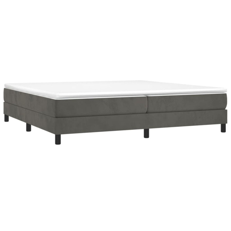 Estructura de cama box spring terciopelo gris oscuro 200x200