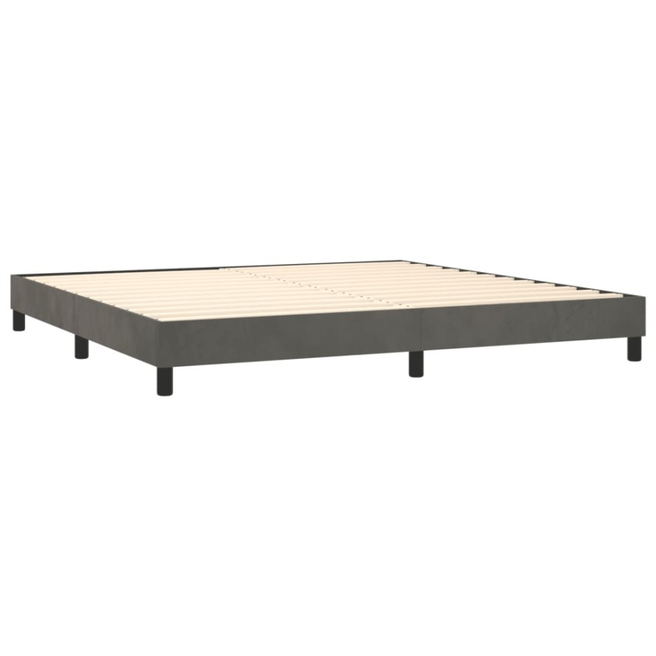 Estructura de cama box spring terciopelo gris oscuro 200x200