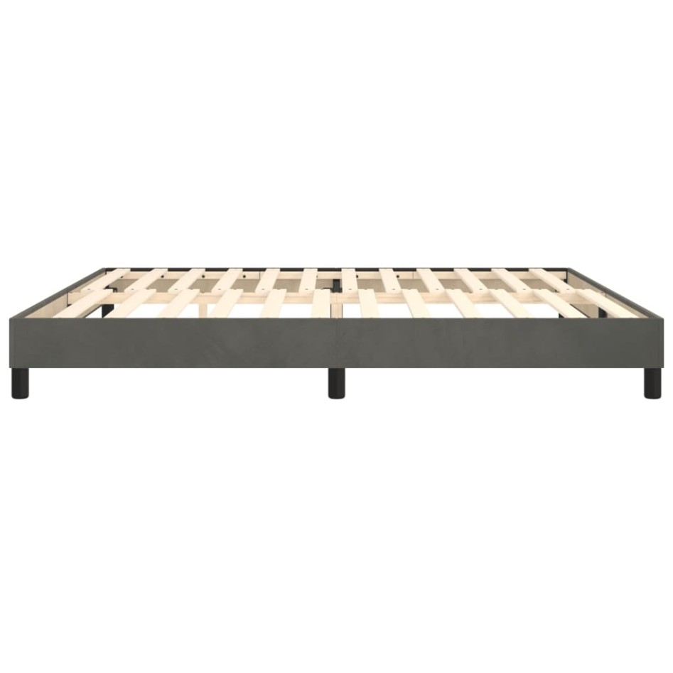Estructura de cama box spring terciopelo gris oscuro 200x200