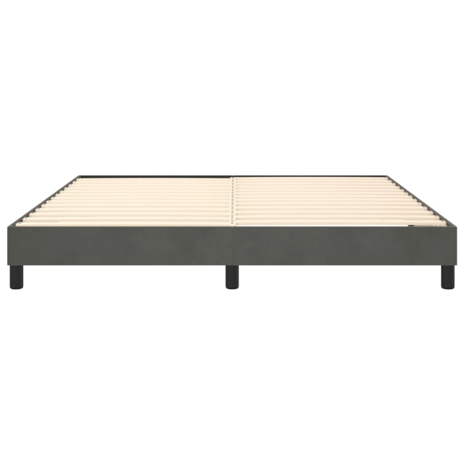 Estructura de cama box spring terciopelo gris oscuro 180x200