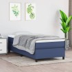 Estructura de cama box spring tela azul 80x200 cm