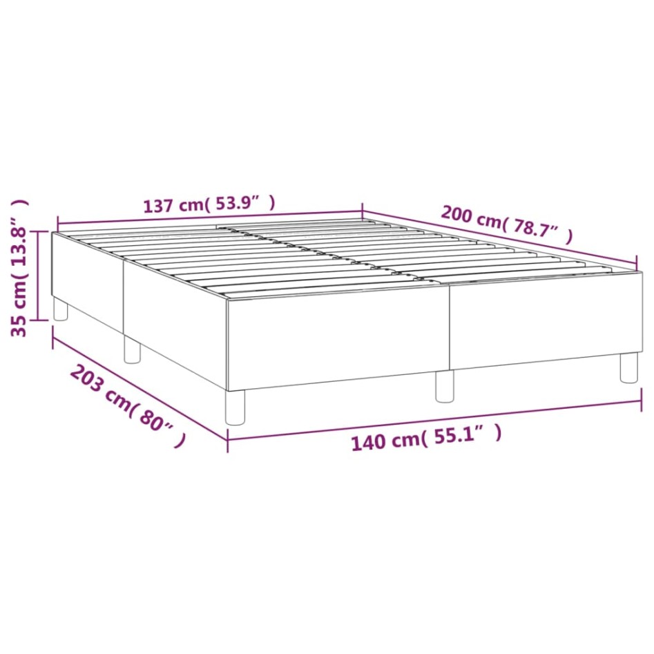 Estructura de cama box spring tela gris claro 140x200