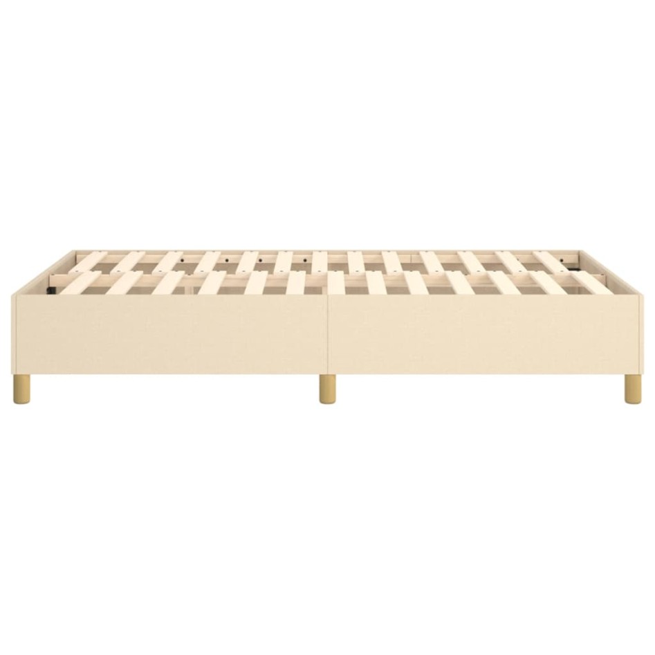 Estructura de cama box spring tela color crema 120x200