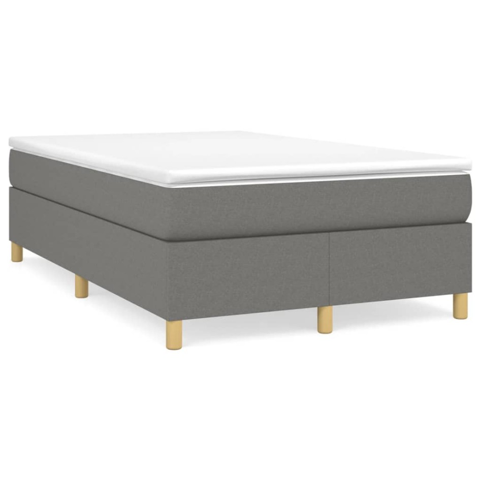 Estructura de cama box spring tela gris oscuro 120x200
