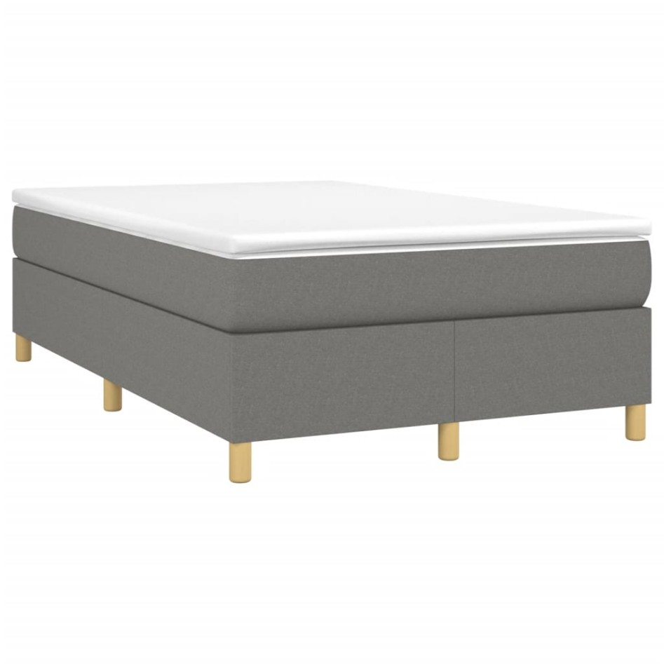 Estructura de cama box spring tela gris oscuro 120x200