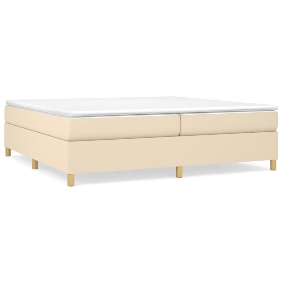 Estructura de cama box spring tela color crema 200x200