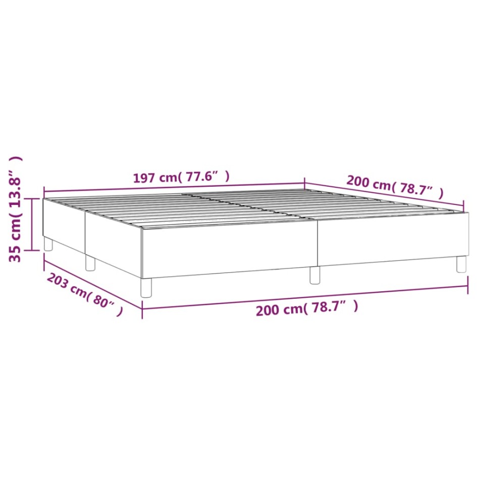 Estructura de cama box spring tela gris oscuro 200x200