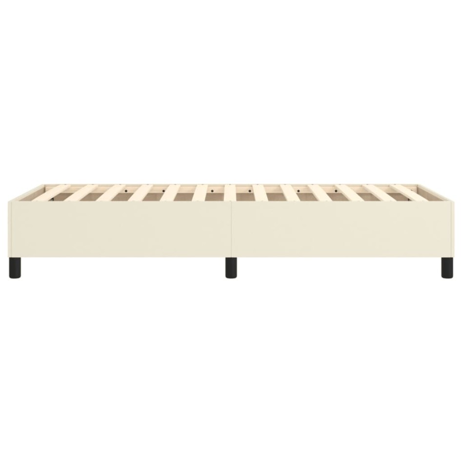 Estructura de cama box spring cuero sintético crema 80x200