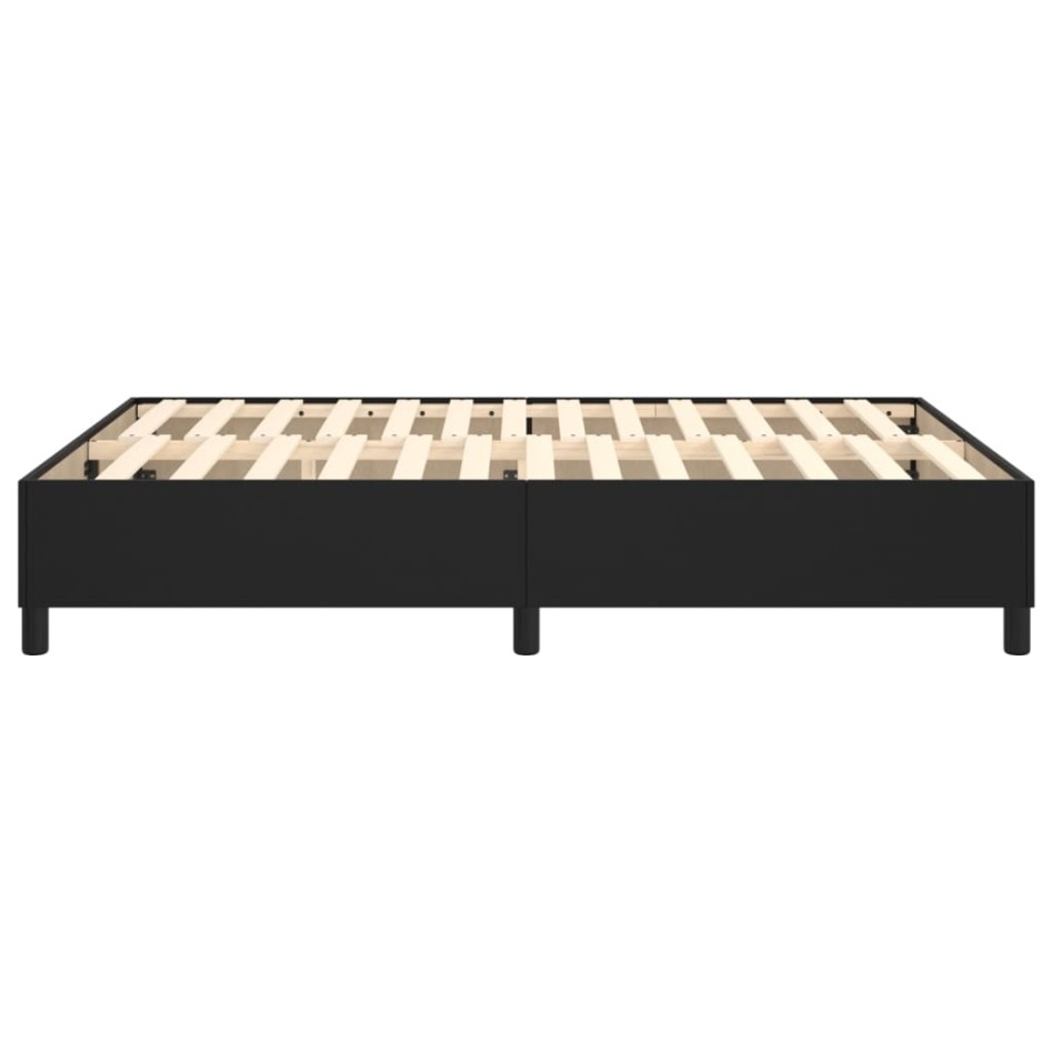 Estructura de cama box spring cuero sintético negro 140x200