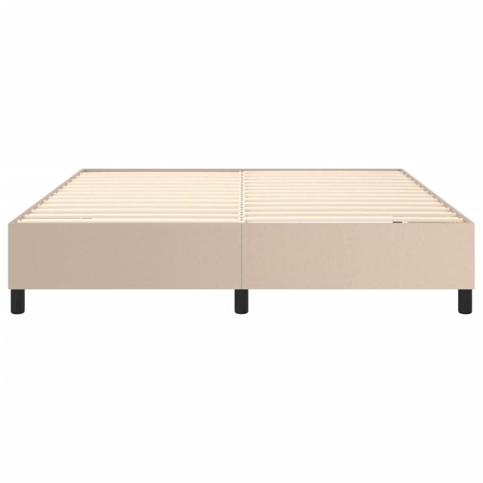 Estructura de cama box spring cuero sintético negro 180x200