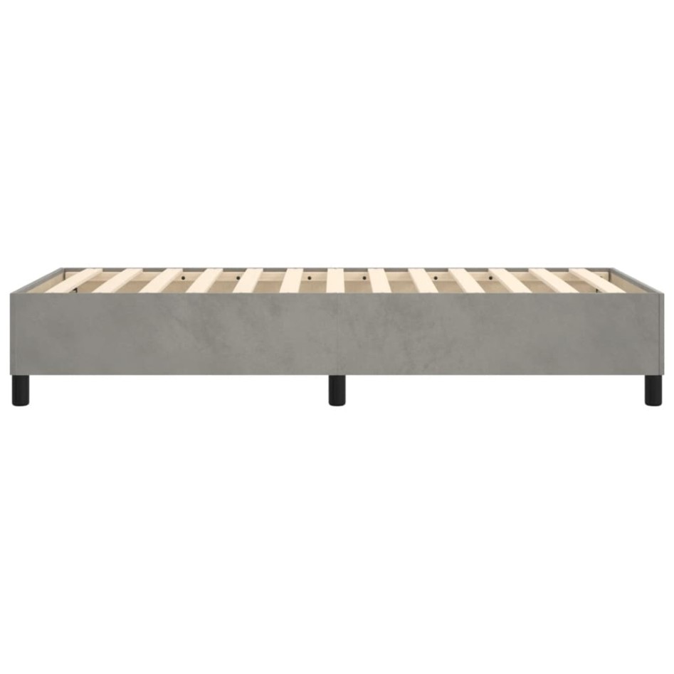 Estructura de cama box spring terciopelo gris claro 100x200