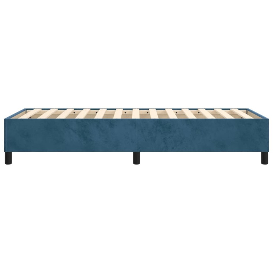 Estructura de cama box spring terciopelo azul oscuro 90x200