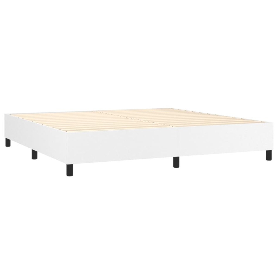 Estructura de cama box spring cuero sintético blanco 200x200