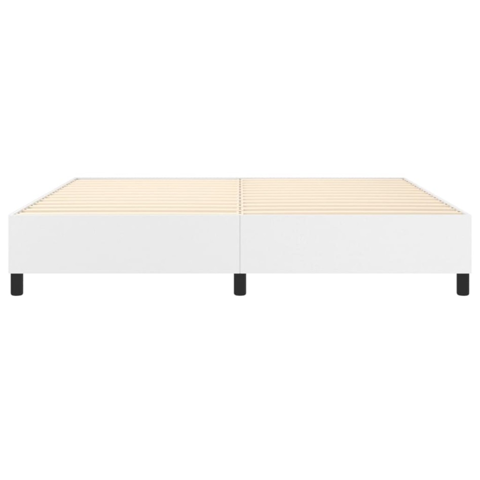 Estructura de cama box spring cuero sintético blanco 200x200