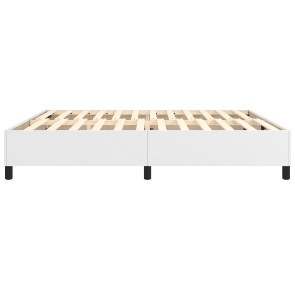Estructura de cama box spring cuero sintético blanco 200x200