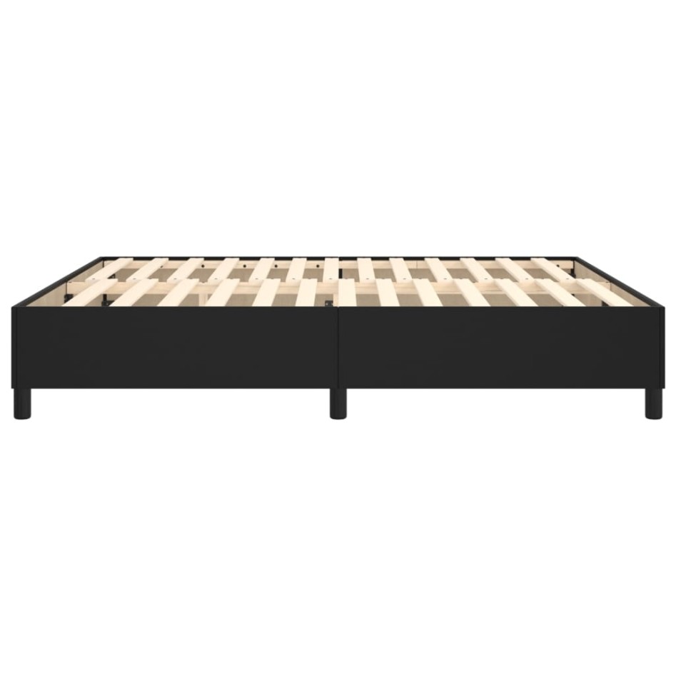 Estructura de cama box spring cuero sintético negro 160x200