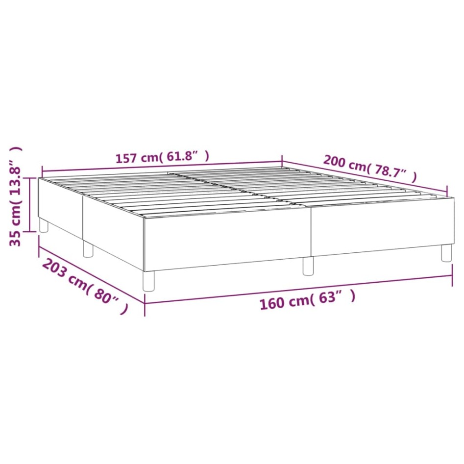 Estructura de cama box spring cuero sintético negro 160x200