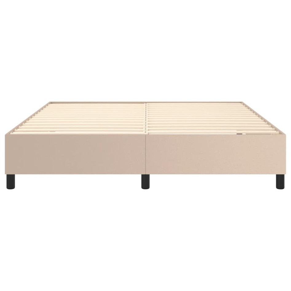 Estructura cama box spring cuero sintético capuchino 160x200