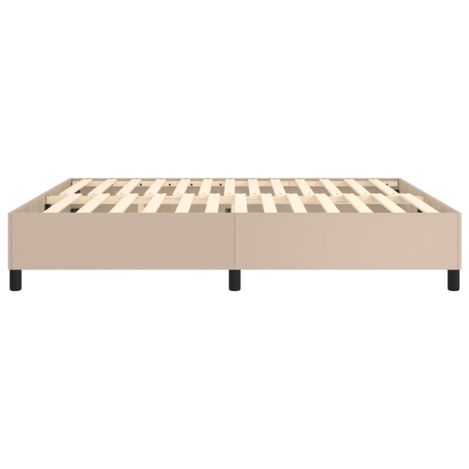 Estructura cama box spring cuero sintético capuchino 160x200