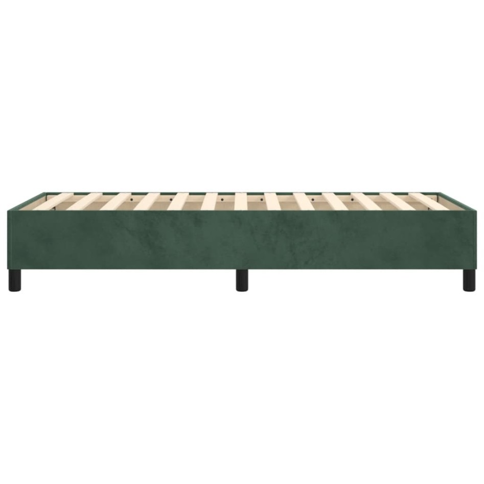 Estructura de cama box spring terciopelo verde oscuro 80x200