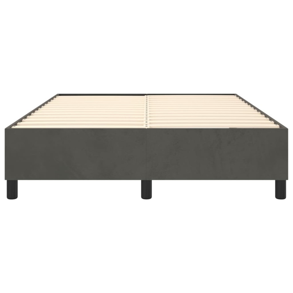 Estructura de cama box spring terciopelo gris oscuro 140x200