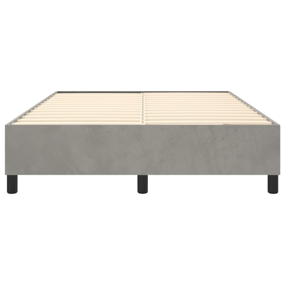 Estructura de cama box spring terciopelo gris claro 140x190
