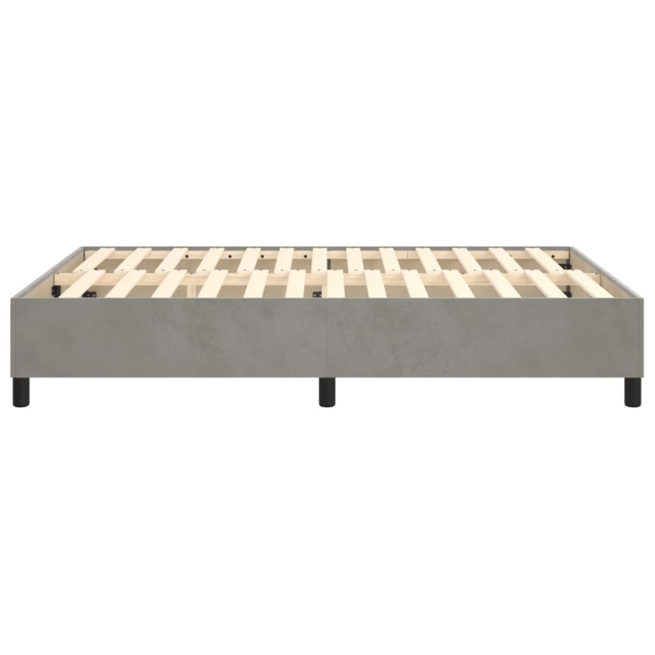 Estructura de cama box spring terciopelo gris claro 140x190